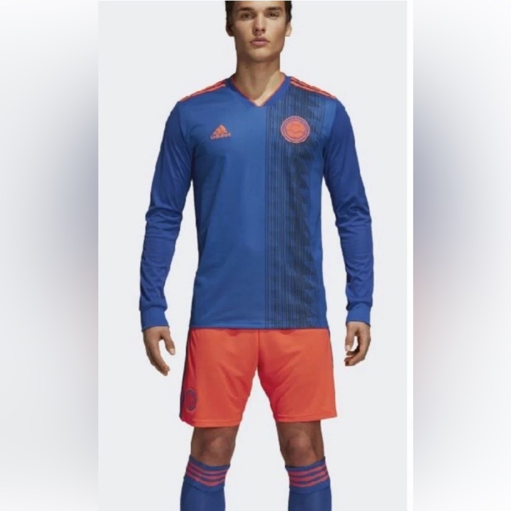 Adidas Columbia Away Soccer Long Sleeve Men's Jersey Sz XL Blue